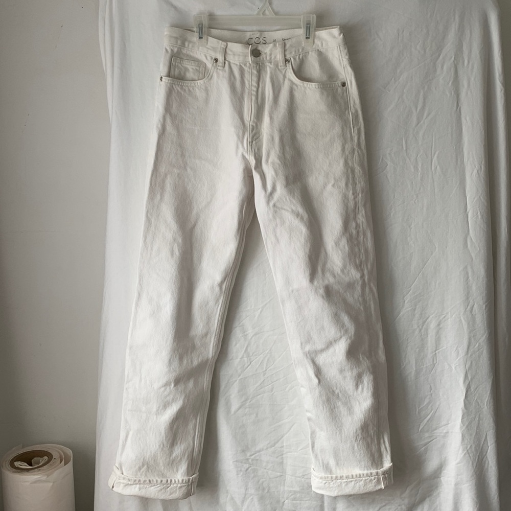 Cos white straight leg jeans 28